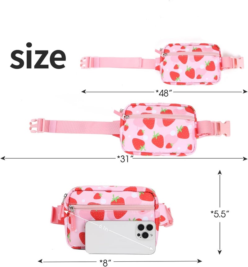 cotmcor Store Valentines Day Gifts for Kids: Fanny Pack Birthday Gift for 5 6 7 8 9 10 11 12 Year Old Teen Girls, Preppy Cute Trendy Stuff Colorblock Crossbody Bag Adjustable Belt Bags for Travel Outdoor - Image 4